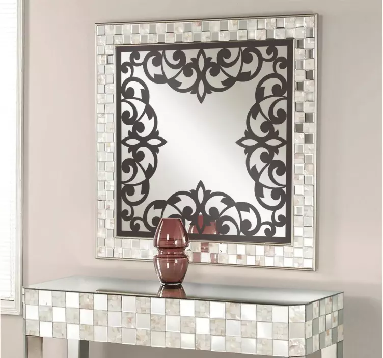 Vintage blomsteramme vægoverføringsbillede - TenStickers