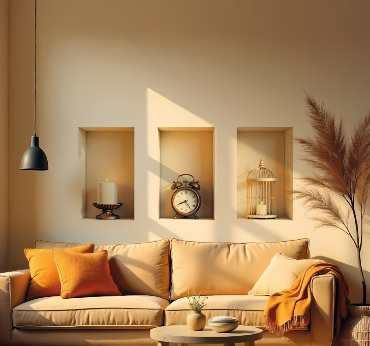 Vintage-elementer i en ramme wallsticker dyr - TenStickers