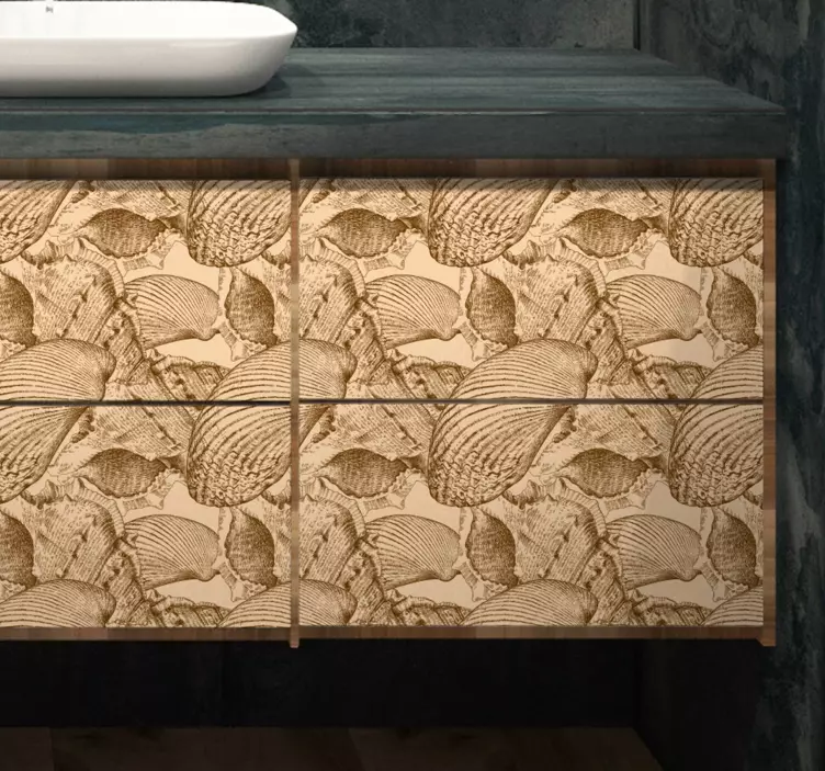 Mærkat med vintage muslingeskaller - TenStickers