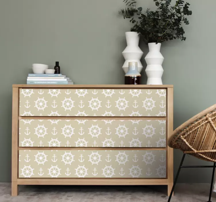 Vintage nautiske elementer stil møbler klistermærker - TenStickers