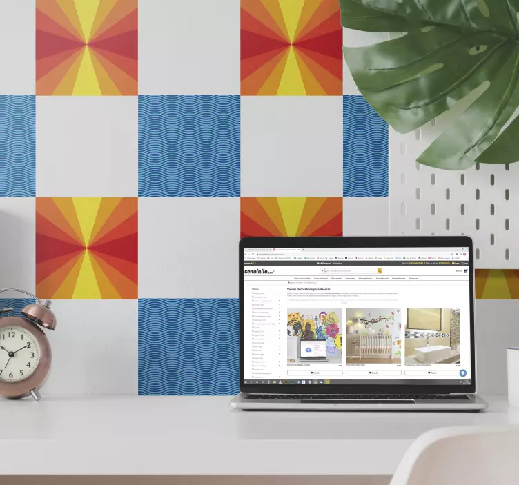 Vintage solnedgang flise klistermærke - TenStickers