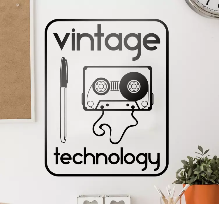 Vintage teknologisk tape wallsticker dyr - TenStickers