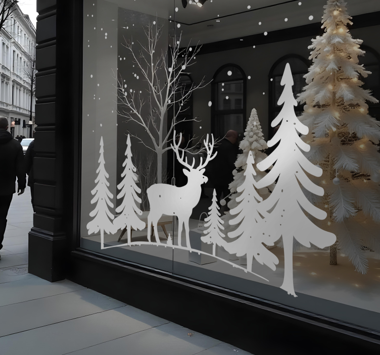 Vinterscene wallsticker dyr - TenStickers