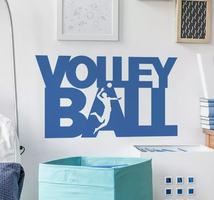 Volleyball tekst sport mærkat - TenStickers
