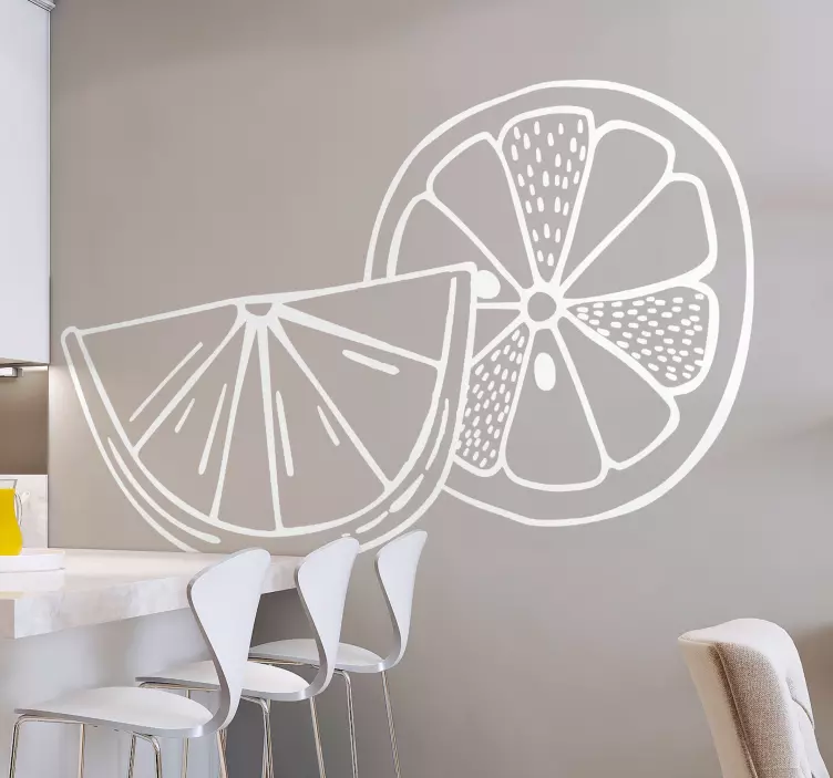 Wallsticker dyr citrus skive kunst - TenStickers