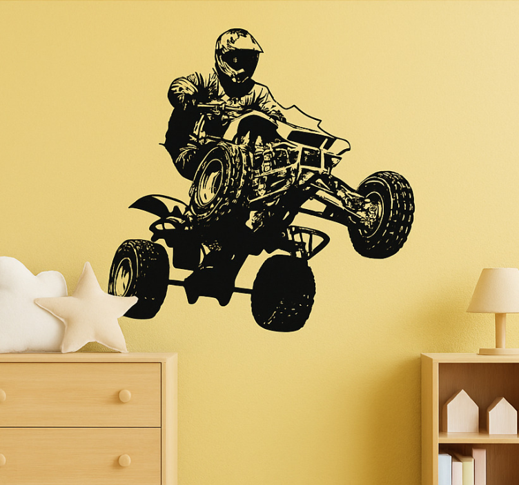 Wallsticker dyr ekstrem kørsel quad - TenStickers