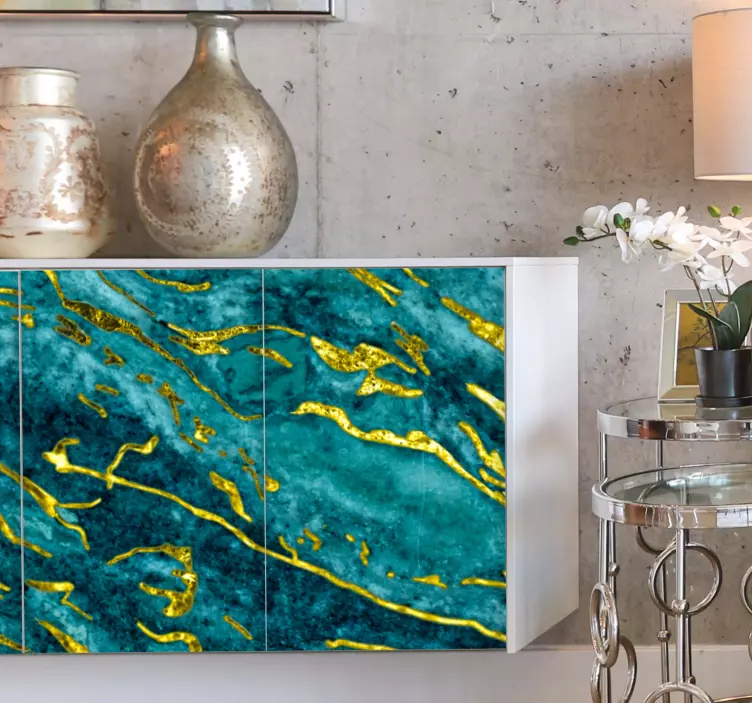 Wallsticker dyr elegant aqua tekstur - TenStickers