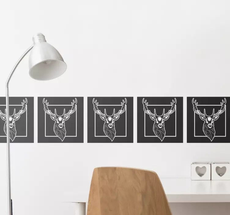 Wallsticker dyr kunstnerisk hjortehoved - TenStickers
