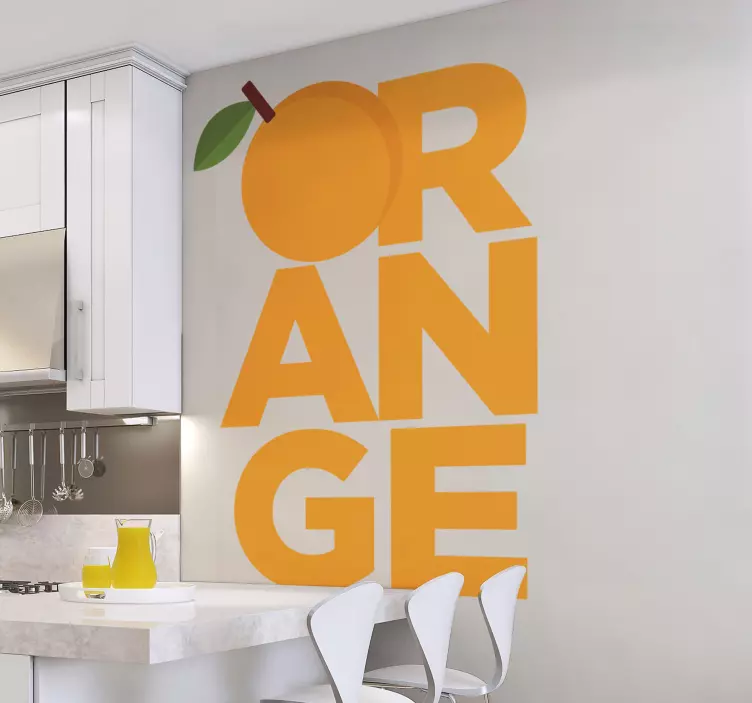 Wallsticker dyr med friskt appelsinfrugtdesign - TenStickers