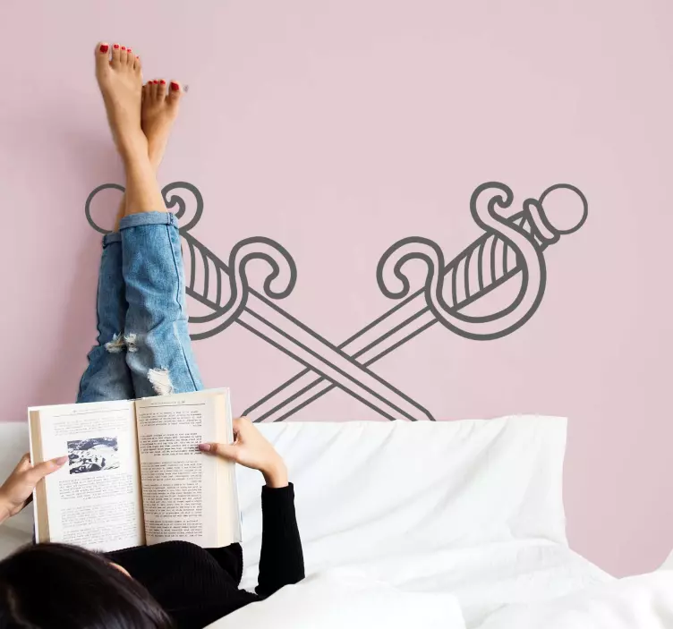 Wallsticker dyr med krydsende blade arrangement - TenStickers