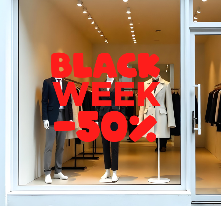 Wallsticker dyr monocolour til "black week" - TenStickers