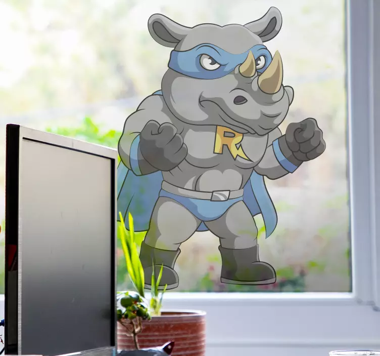 Wallsticker dyr rhino superheltefigur - TenStickers
