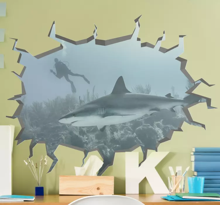 Wallsticker dyr subakvatisk marinelandskab - TenStickers
