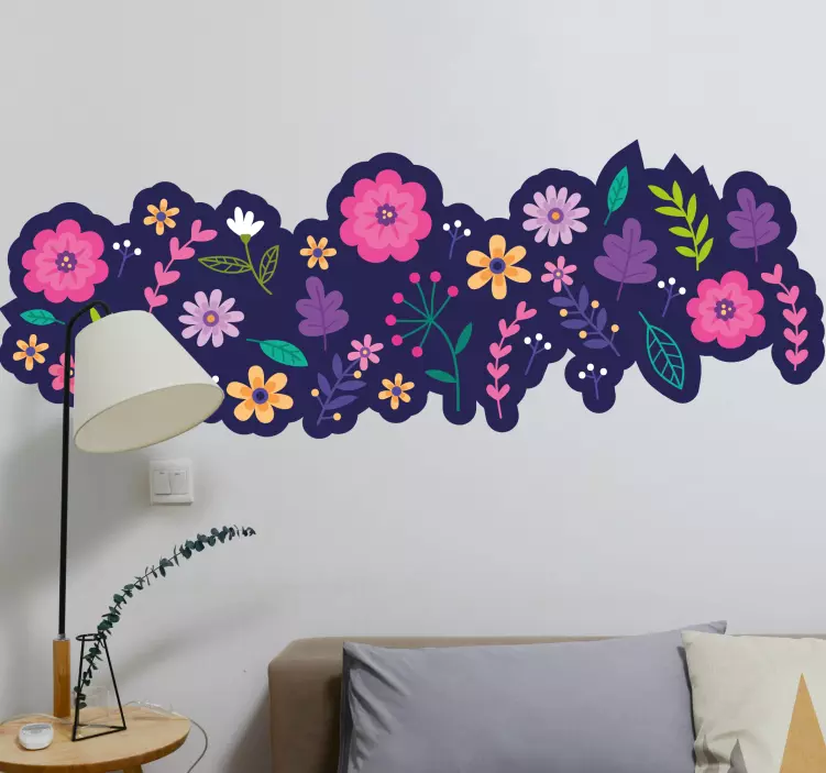 Wallsticker dyr vibrant botanisk komposition - TenStickers