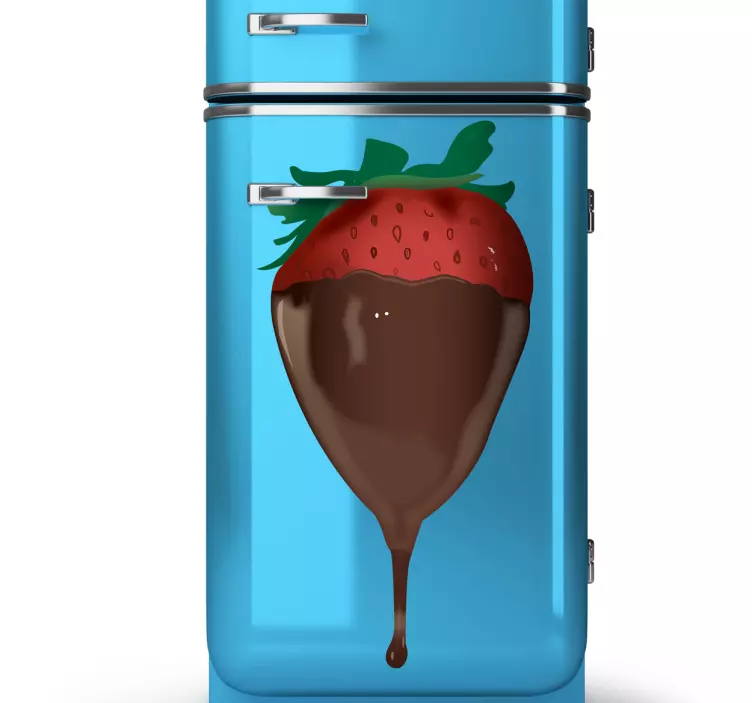 Wallsticker køkken jordbær chokolade - TenStickers