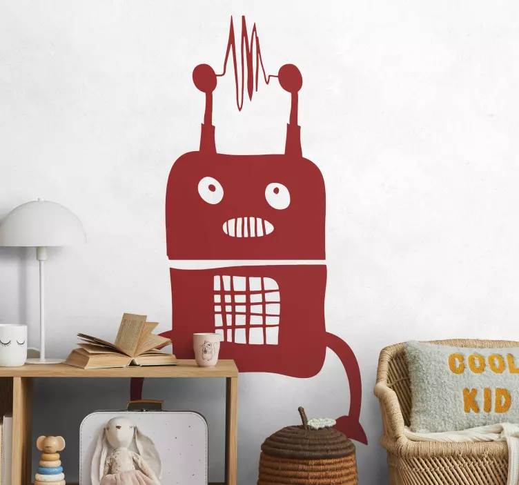 Wallstickers børneværelset sjov robot - TenStickers
