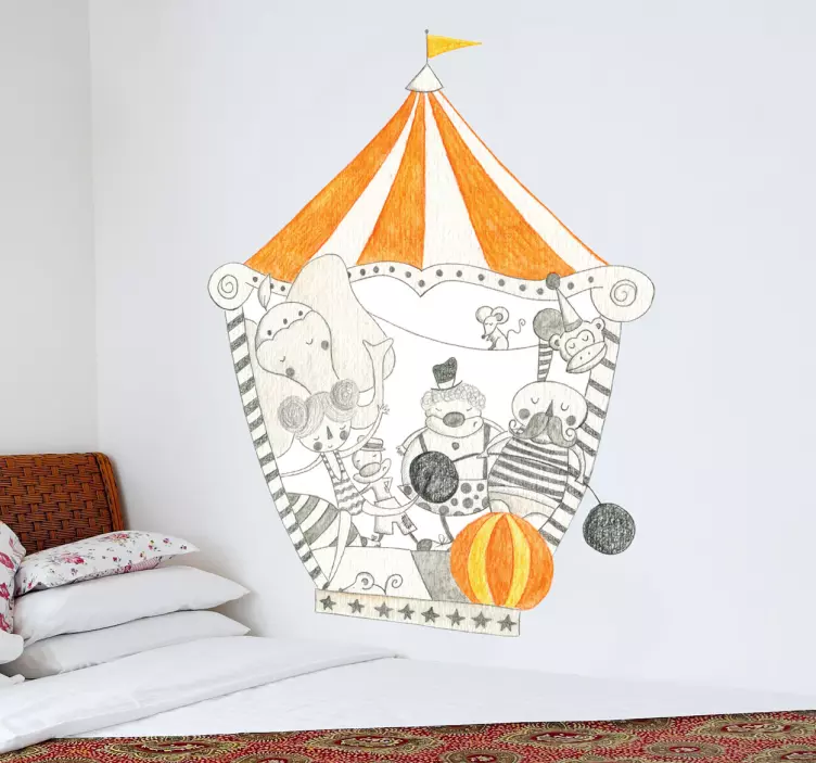 Wallstickers Cirkus telt tegning - TenStickers