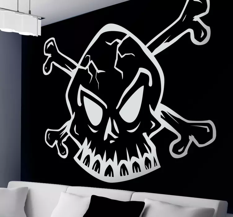 Wallstickers sejt dødningehoved - TenStickers