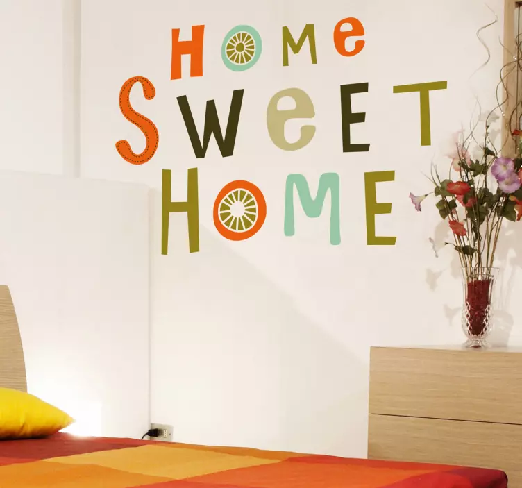 Wallstickers tekst Home sweet home - TenStickers