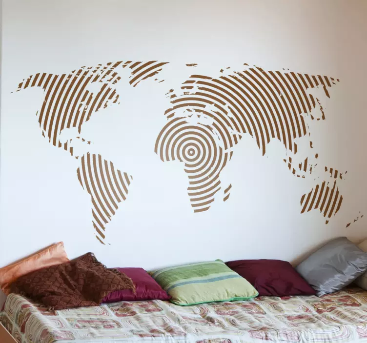 Wallstickers Verdenskort Linier - TenStickers