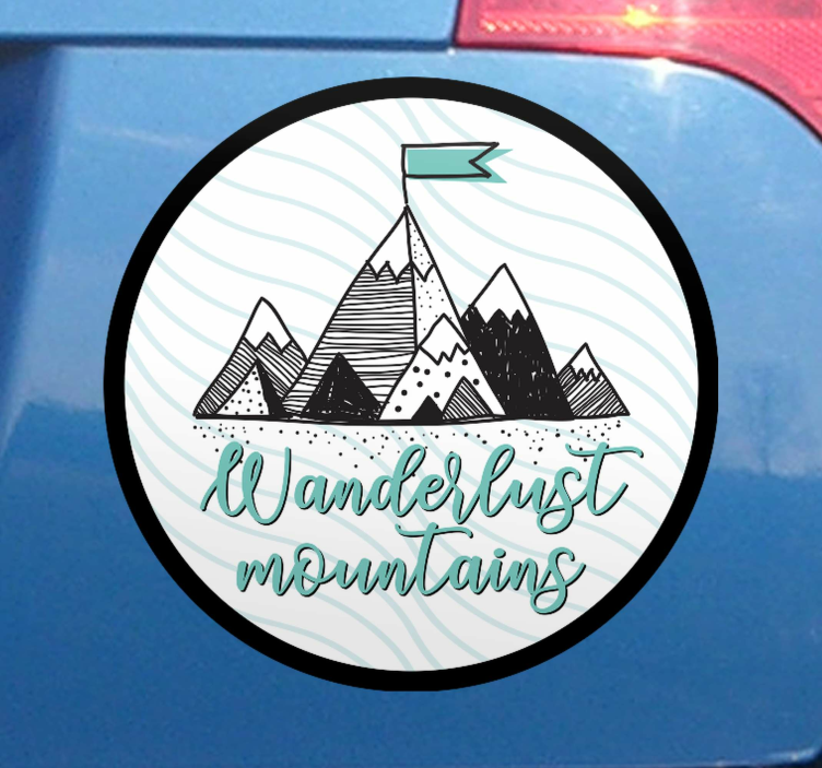 Wanderlust bjerge bilmærke - TenStickers