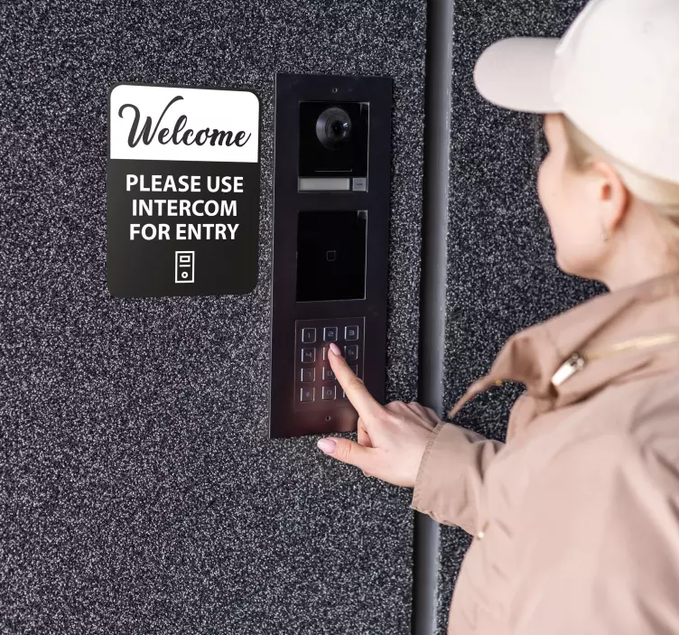 Welcome klistermærke til dørklokke - TenStickers