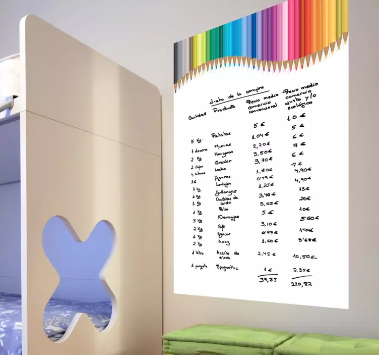 Whiteboard farveblyanter børne wallsticker - TenStickers