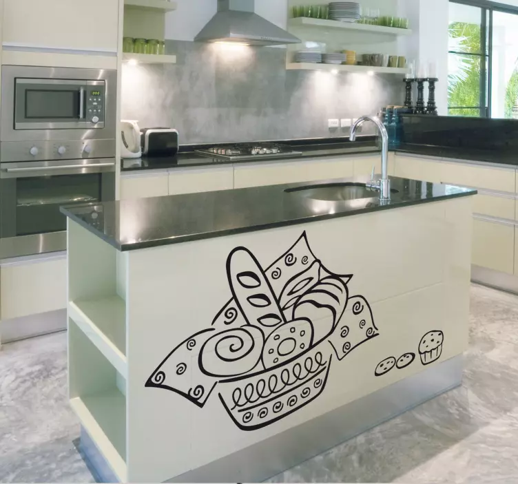 Wienerbrød kurv køkken mærkat - TenStickers