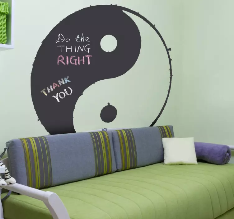 Yin og yang tavleklistermærke - TenStickers
