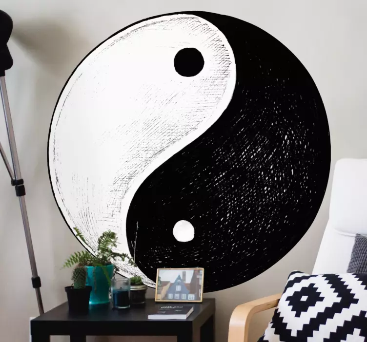 Yin yang-symbolet wallsticker dyr - TenStickers