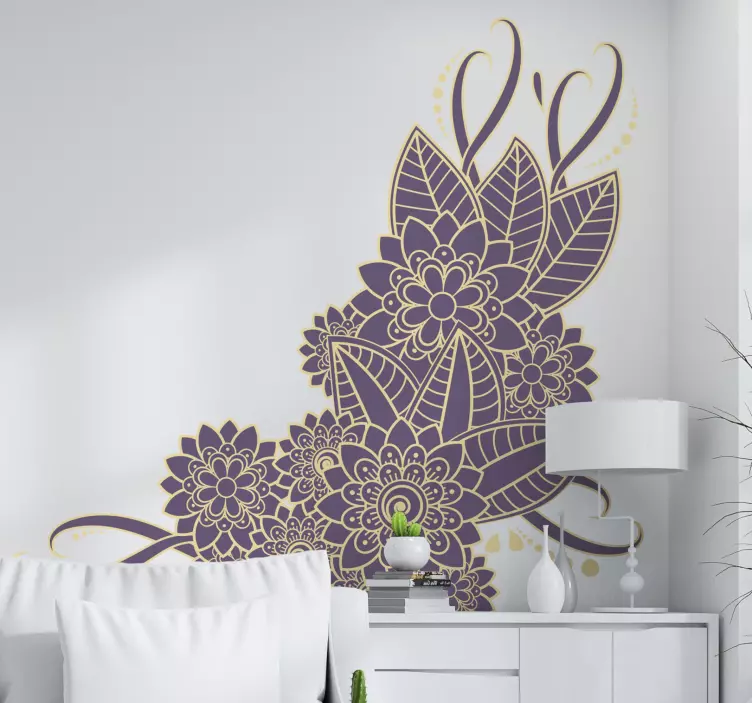 Yndefuld blomsterkomposition wallsticker dyr - TenStickers