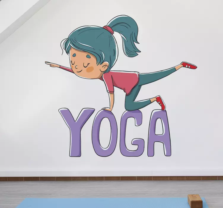 Yoga pige med tekst væg klistermærke - TenStickers