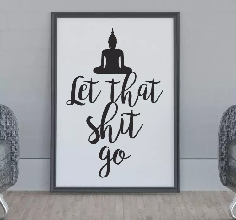 Yoga "let that shit go" citat klistermærke - TenStickers