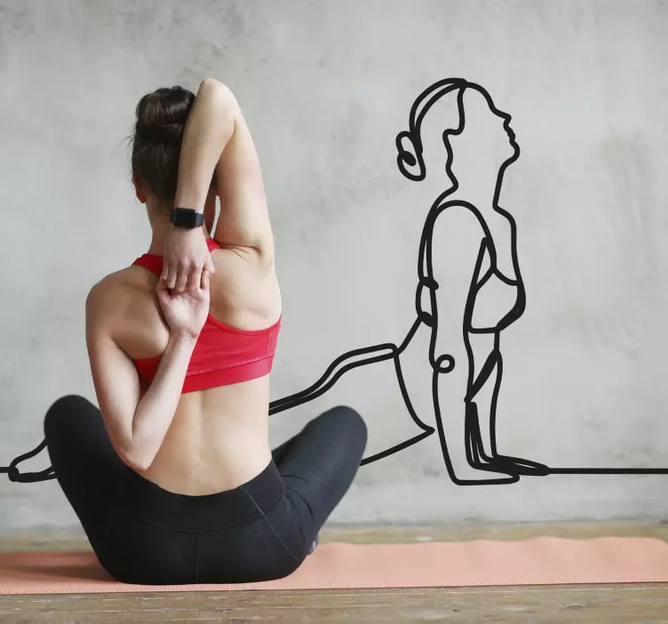 Yoga silhuet væg klistermærke - TenStickers