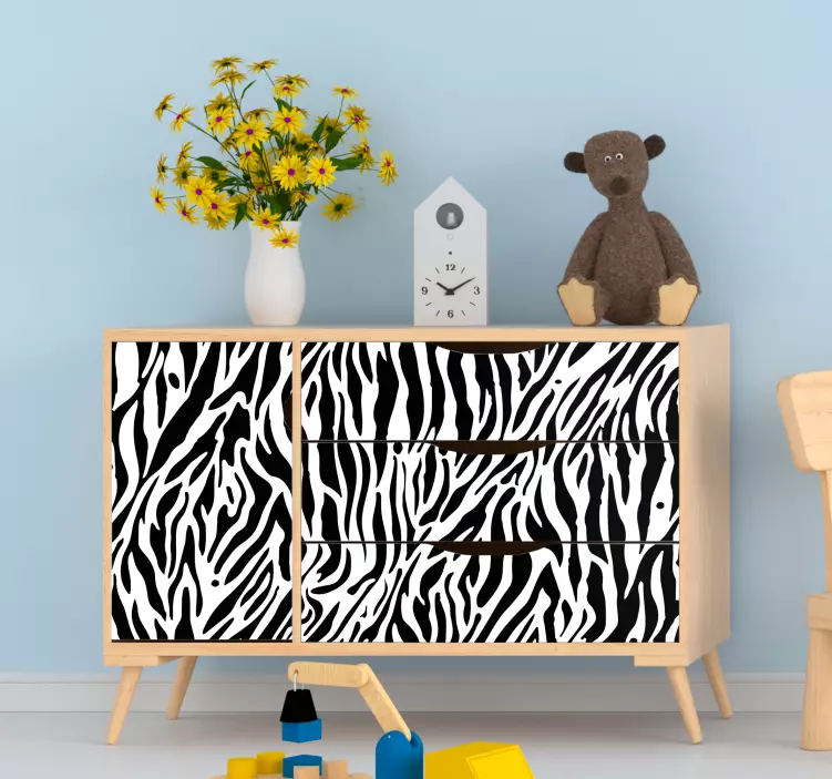 Zebra mønster design folie til møbler - TenStickers