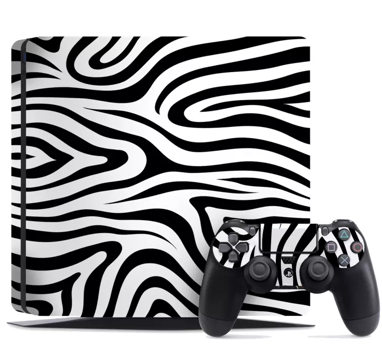 Zebra sort / hvid tekstur ps4 klistermærke - TenStickers