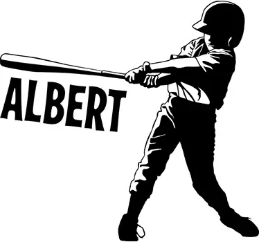 Personlig baseball vægklistermærke - TenStickers