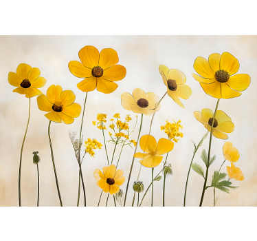 Sarte helenium blomster soveværelse wallsticker - TenStickers