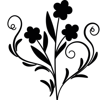 Elegant blomstersilhuet folie til møbler - TenStickers