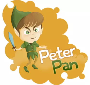 Børn peter pan kunst vægoverføringsbillede - TenStickers