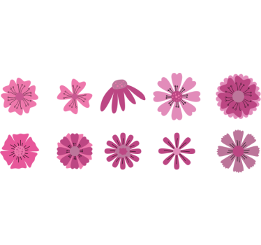 Yndefulde lyserøde blomster klistermærke til cykel - TenStickers