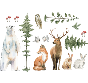 Realistisk skov wallsticker - TenStickers