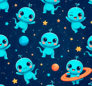 Blå astronomiske væsner folie til møbler - TenStickers