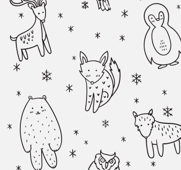 Skandinaviske skovdyr folie til møbler - TenStickers
