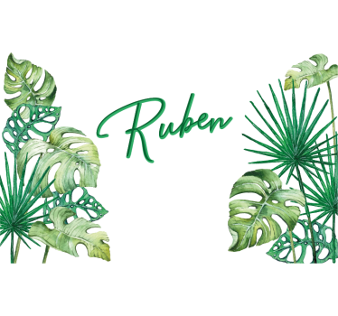 Tropiske store blade wallsticker - TenStickers