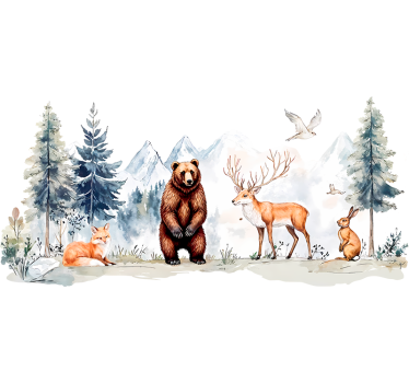 Realistisk tegnet skov wallsticker - TenStickers