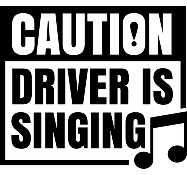 Forsigtig føreren synger klistermærke til bil - TenStickers