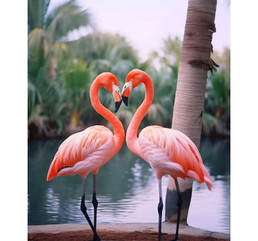 Flamingohjerte folie til møbler - TenStickers