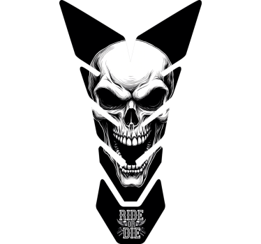 Hvidt kranium motorcykelklistermærke - TenStickers