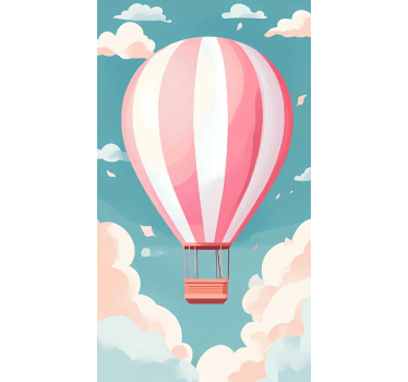 Hvid og lyserød luftballon folie til møbler - TenStickers